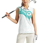 Personalised New Zealand Aotearoa Women Sleeveless Polo Shirt Nurse Tribal Teal Version