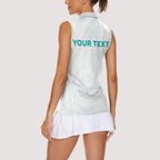 Personalised New Zealand Aotearoa Women Sleeveless Polo Shirt Nurse Tribal Teal Version