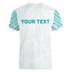 Personalised New Zealand Aotearoa Women V-Neck T-Shirt Nurse Tribal Teal Version