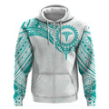 Personalised New Zealand Aotearoa Zip Hoodie Nurse Tribal Teal Version