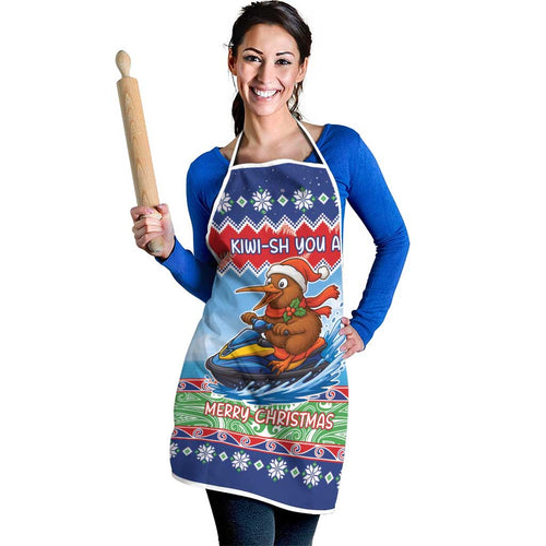 New Zealand Christmas Apron Funny Jet Ride Kiwi Xmas - Aussie Hoodie
