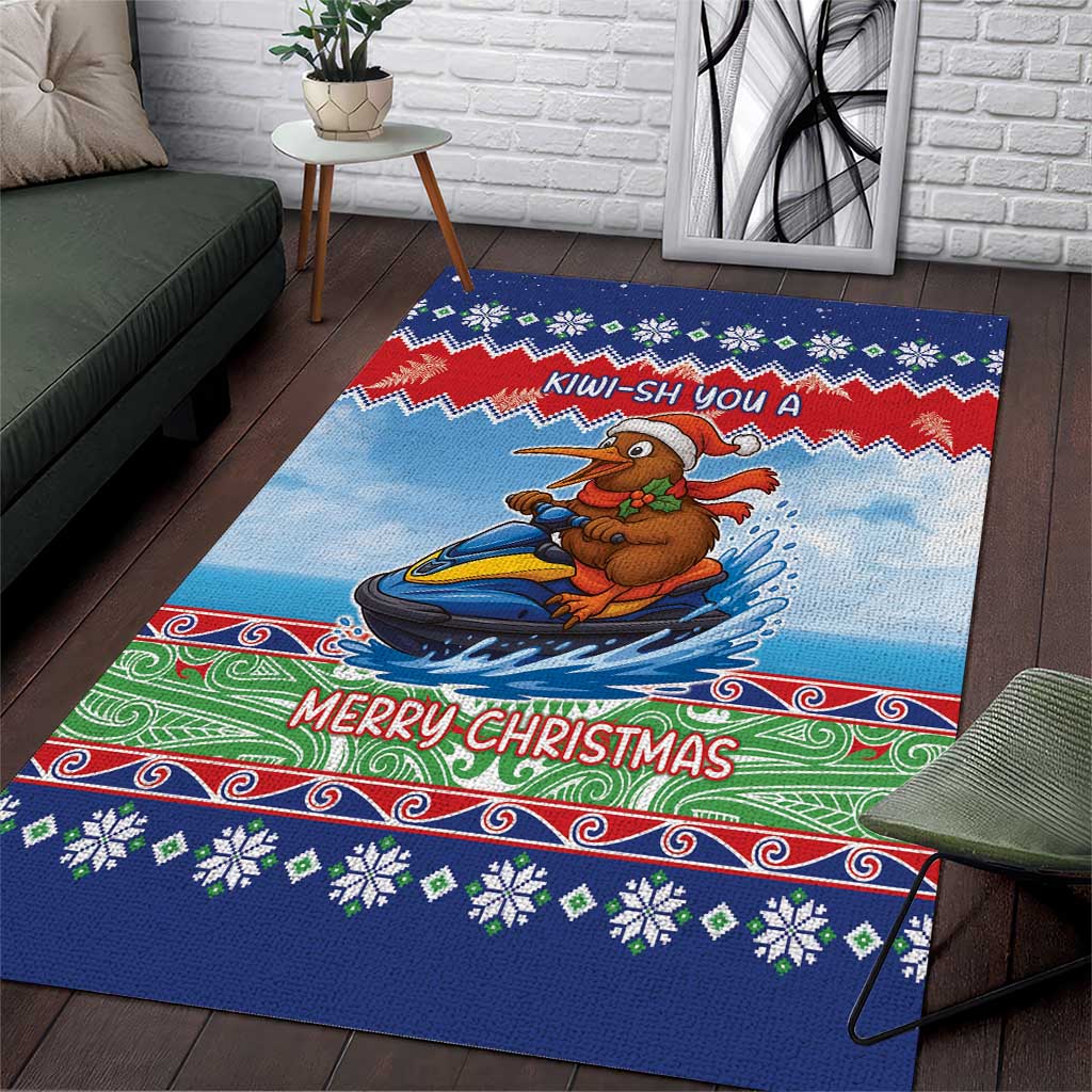 New Zealand Christmas Area Rug Funny Jet Ride Kiwi Xmas - Aussie Hoodie