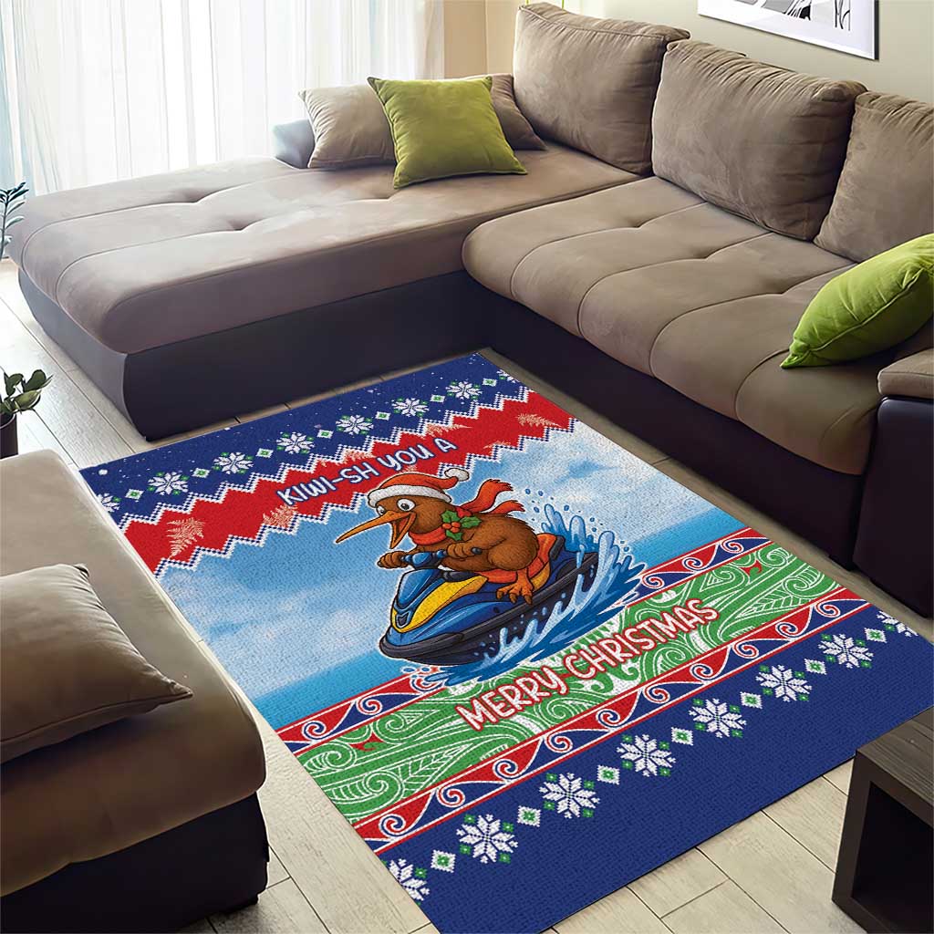New Zealand Christmas Area Rug Funny Jet Ride Kiwi Xmas - Aussie Hoodie