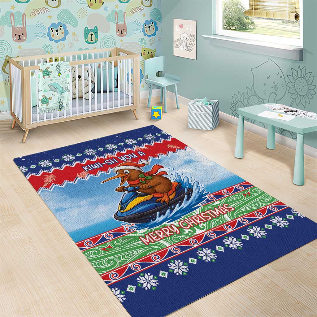 New Zealand Christmas Area Rug Funny Jet Ride Kiwi Xmas - Aussie Hoodie