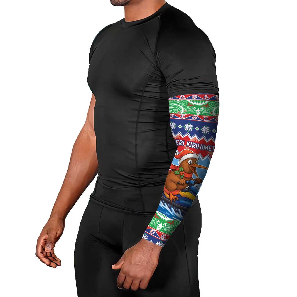 New Zealand Christmas Arm Sleeves Funny Jet Ride Kiwi Xmas - Aussie Hoodie