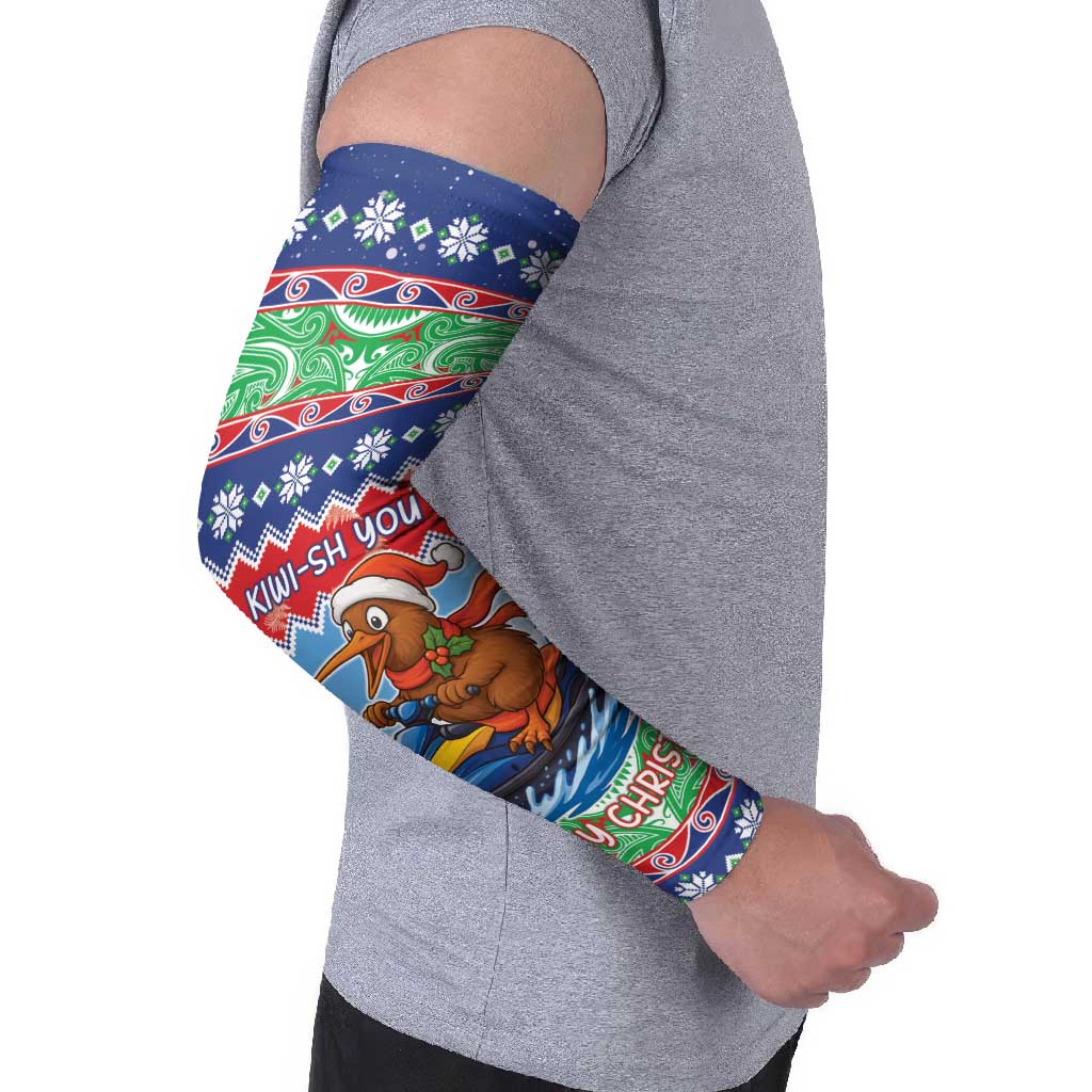 New Zealand Christmas Arm Sleeves Funny Jet Ride Kiwi Xmas - Aussie Hoodie