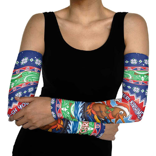 New Zealand Christmas Arm Sleeves Funny Jet Ride Kiwi Xmas - Aussie Hoodie