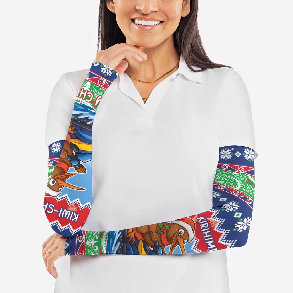 New Zealand Christmas Arm Sleeves Funny Jet Ride Kiwi Xmas - Aussie Hoodie