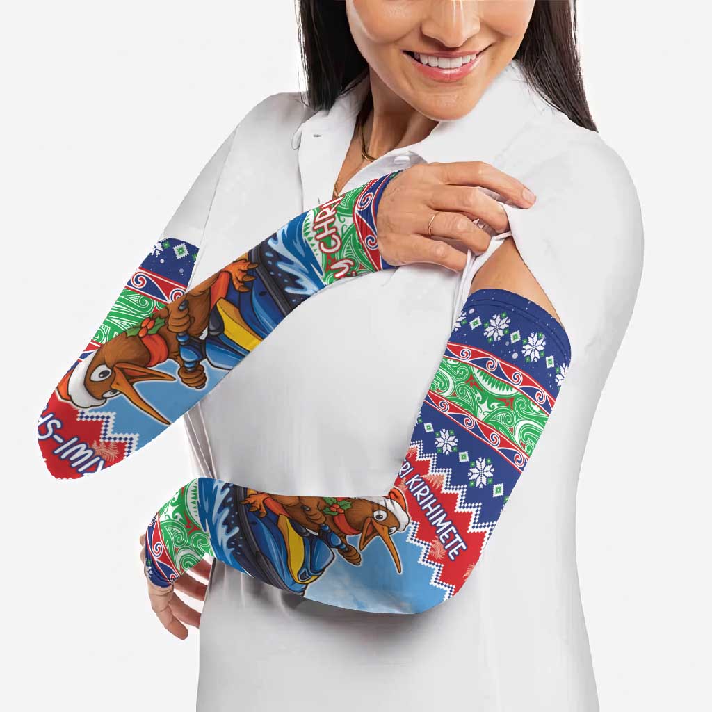 New Zealand Christmas Arm Sleeves Funny Jet Ride Kiwi Xmas - Aussie Hoodie