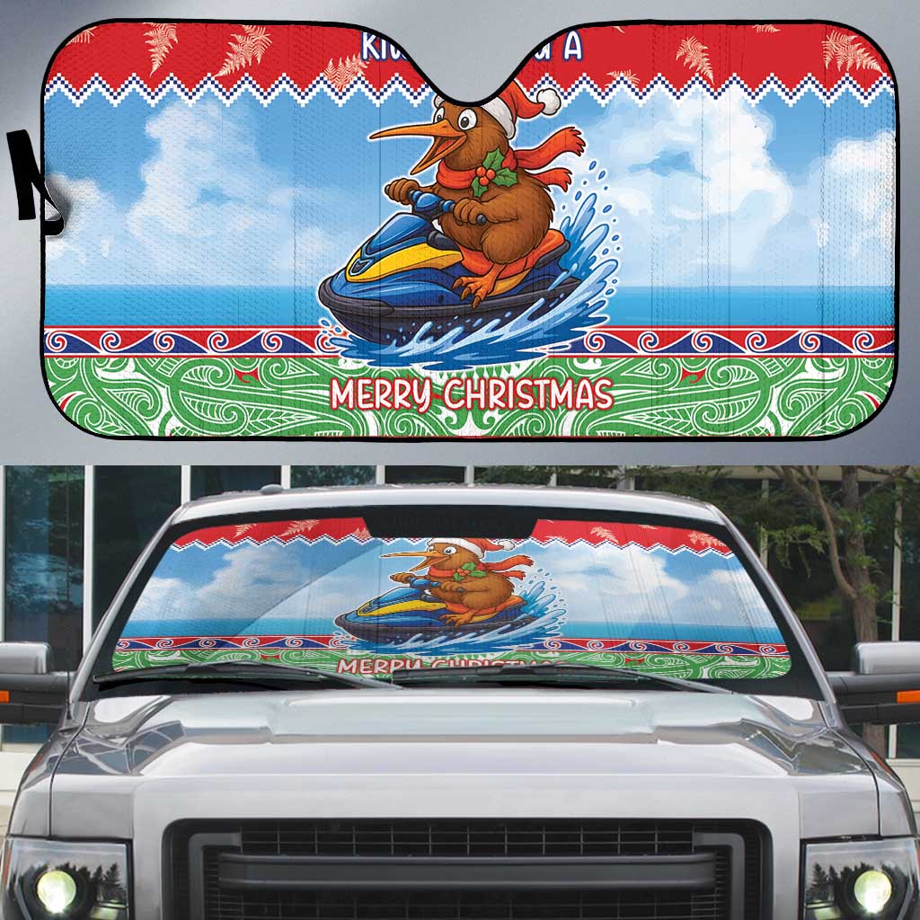 New Zealand Christmas Auto Sun Shade Funny Jet Ride Kiwi Xmas - Aussie Hoodie