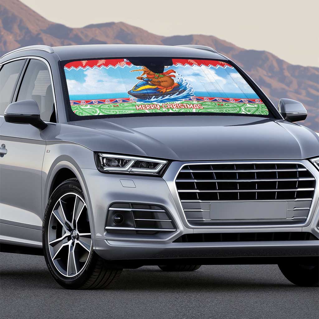 New Zealand Christmas Auto Sun Shade Funny Jet Ride Kiwi Xmas - Aussie Hoodie