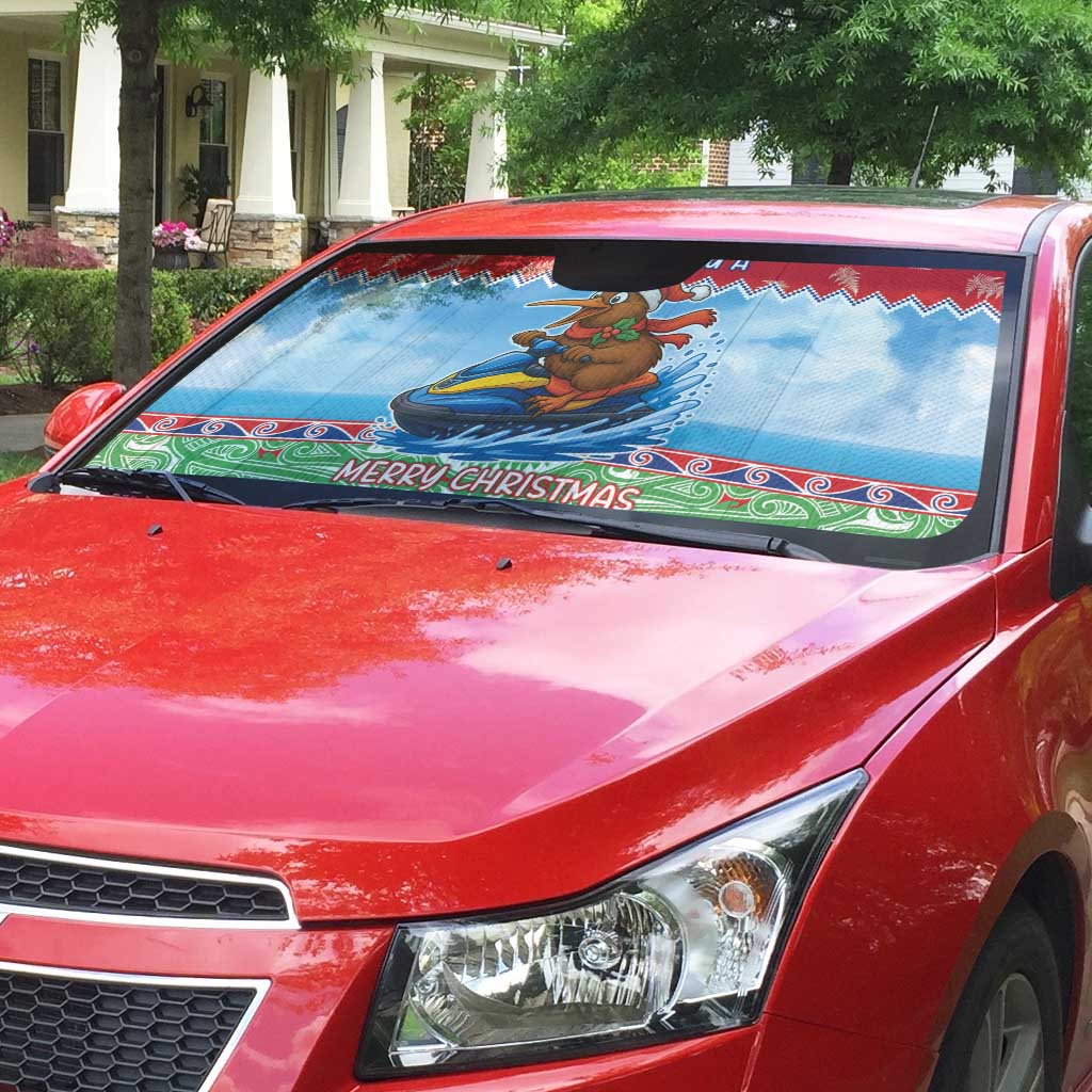 New Zealand Christmas Auto Sun Shade Funny Jet Ride Kiwi Xmas - Aussie Hoodie