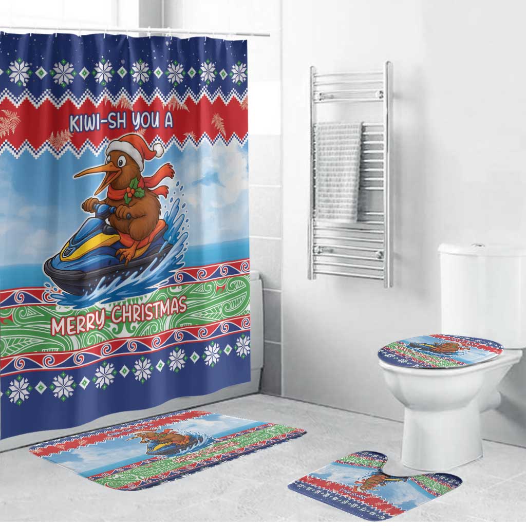 New Zealand Christmas Bathroom Set Funny Jet Ride Kiwi Xmas - Aussie Hoodie