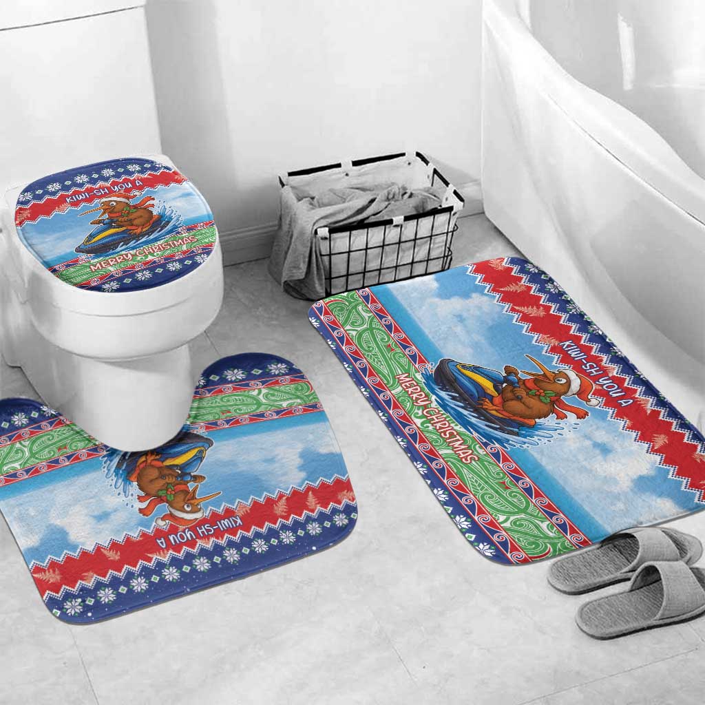 New Zealand Christmas Bathroom Set Funny Jet Ride Kiwi Xmas - Aussie Hoodie