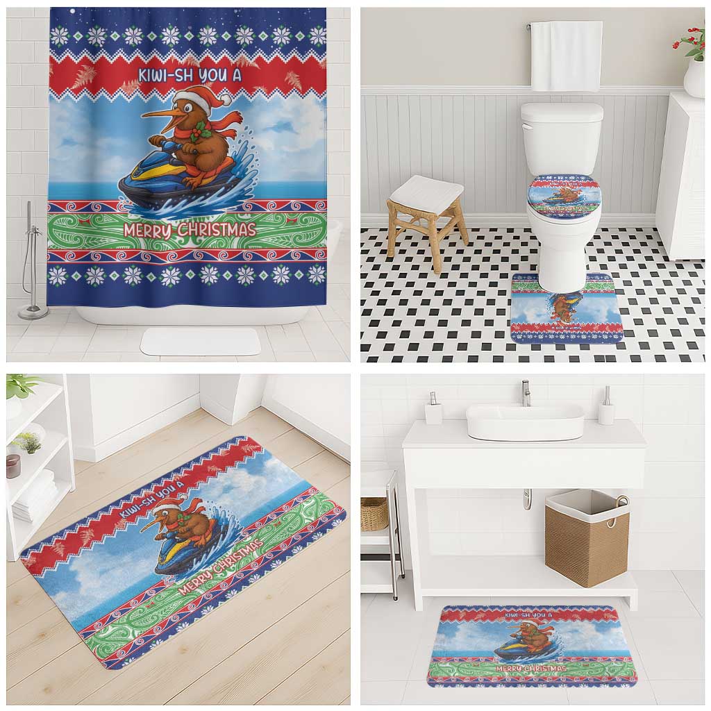 New Zealand Christmas Bathroom Set Funny Jet Ride Kiwi Xmas - Aussie Hoodie