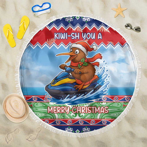New Zealand Christmas Beach Blanket Funny Jet Ride Kiwi Xmas - Aussie Hoodie