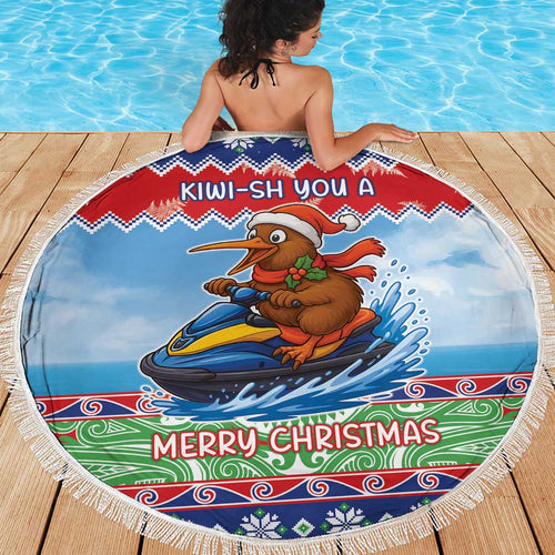 New Zealand Christmas Beach Blanket Funny Jet Ride Kiwi Xmas - Aussie Hoodie