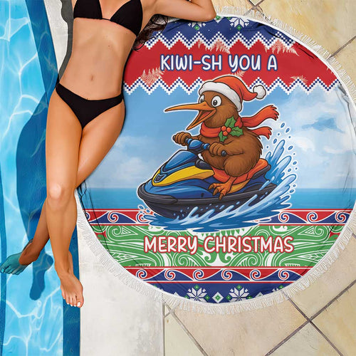 New Zealand Christmas Beach Blanket Funny Jet Ride Kiwi Xmas - Aussie Hoodie