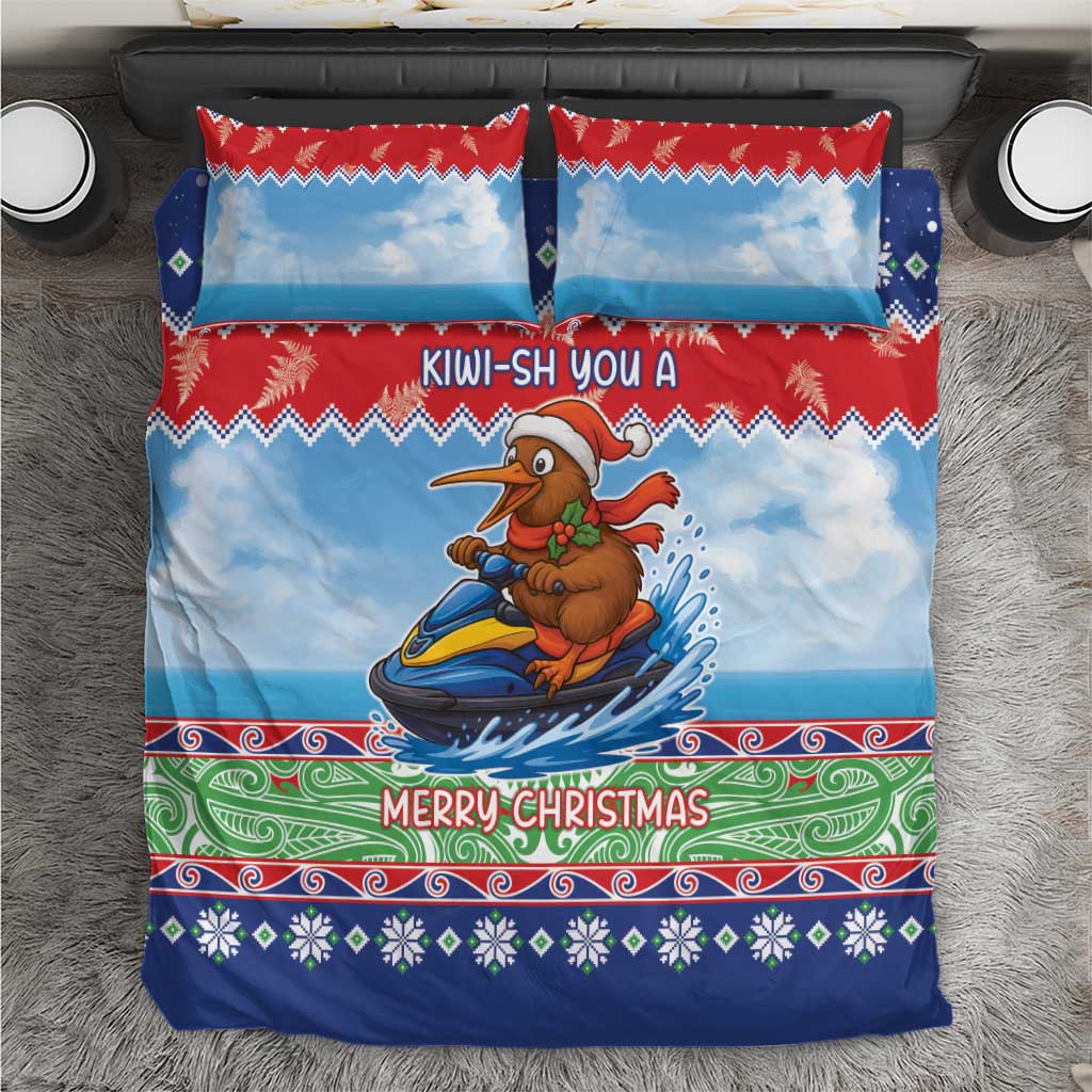 New Zealand Christmas Bedding Set Funny Jet Ride Kiwi Xmas - Aussie Hoodie