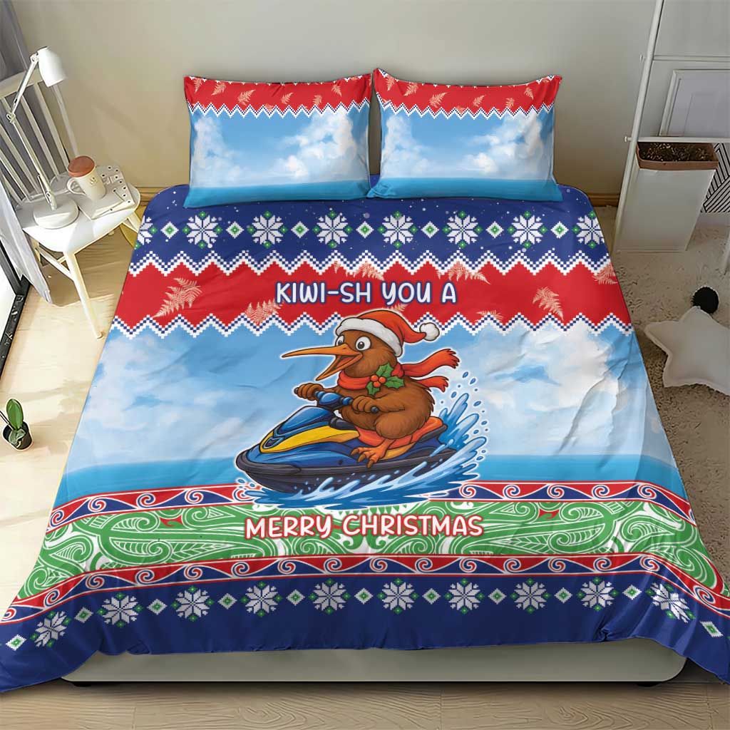 New Zealand Christmas Bedding Set Funny Jet Ride Kiwi Xmas - Aussie Hoodie