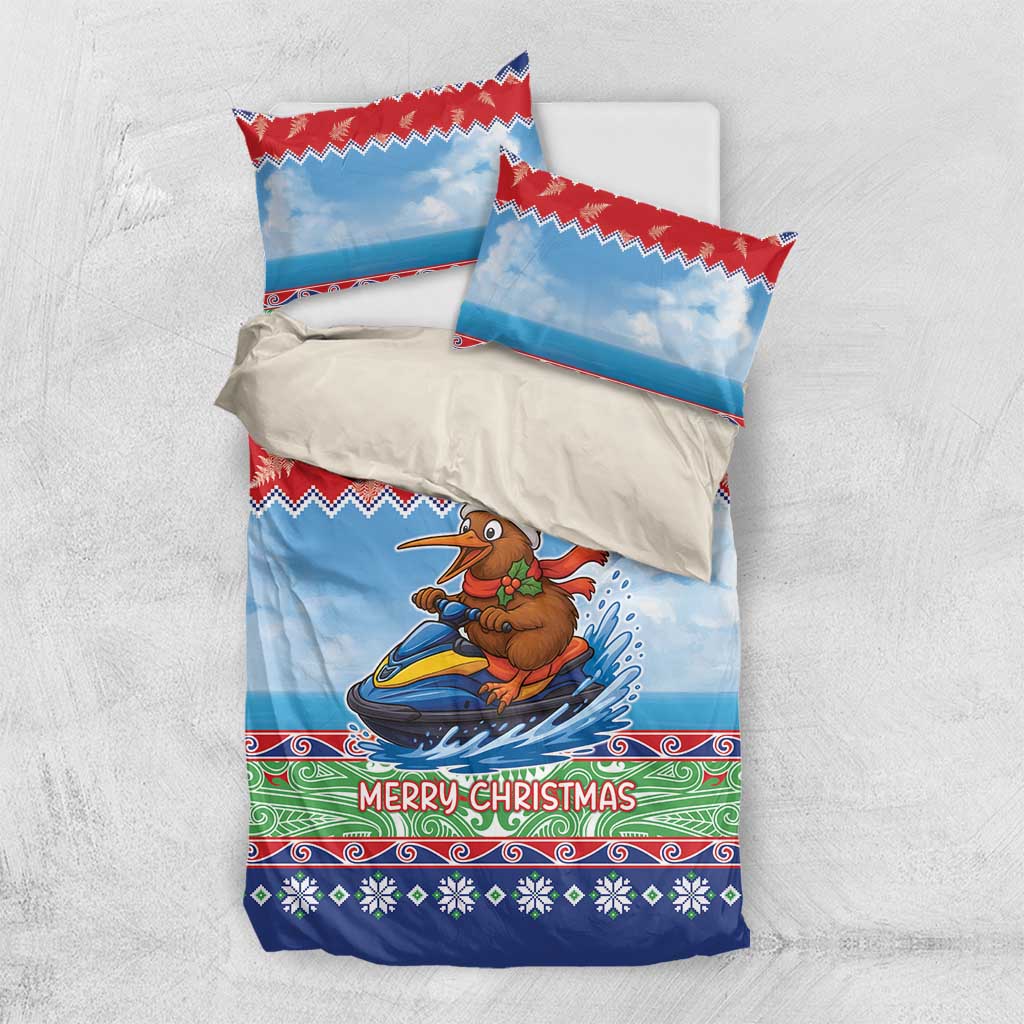New Zealand Christmas Bedding Set Funny Jet Ride Kiwi Xmas - Aussie Hoodie