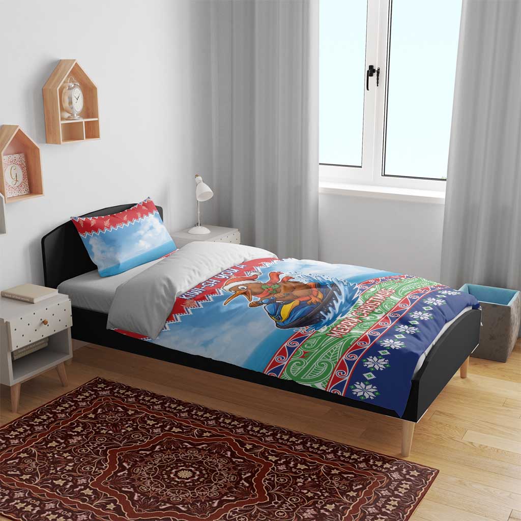 New Zealand Christmas Bedding Set Funny Jet Ride Kiwi Xmas - Aussie Hoodie