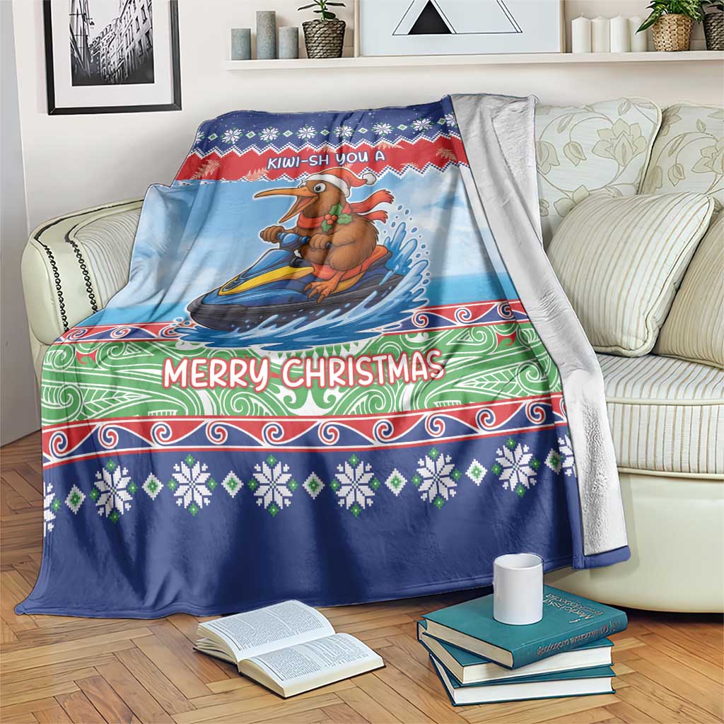 New Zealand Christmas Blanket Funny Jet Ride Kiwi Xmas - Aussie Hoodie