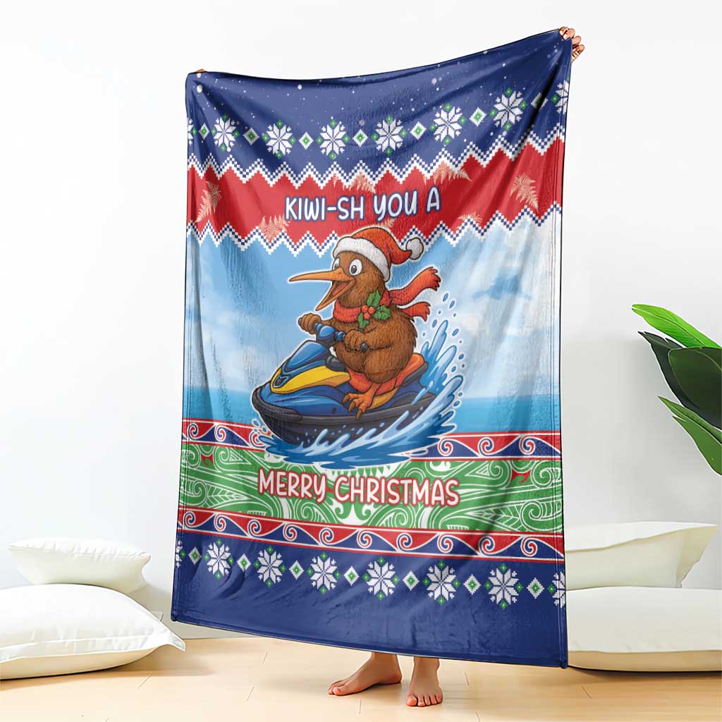 New Zealand Christmas Blanket Funny Jet Ride Kiwi Xmas - Aussie Hoodie
