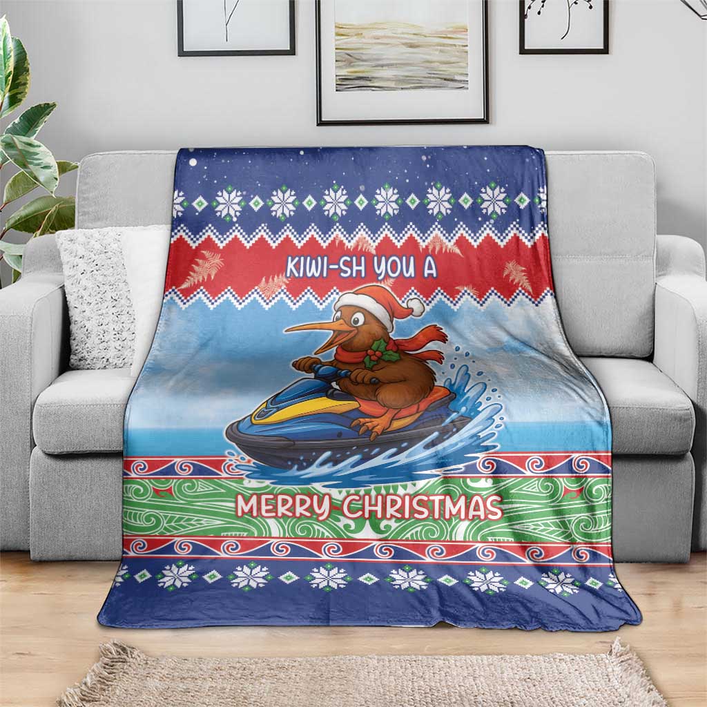 New Zealand Christmas Blanket Funny Jet Ride Kiwi Xmas - Aussie Hoodie