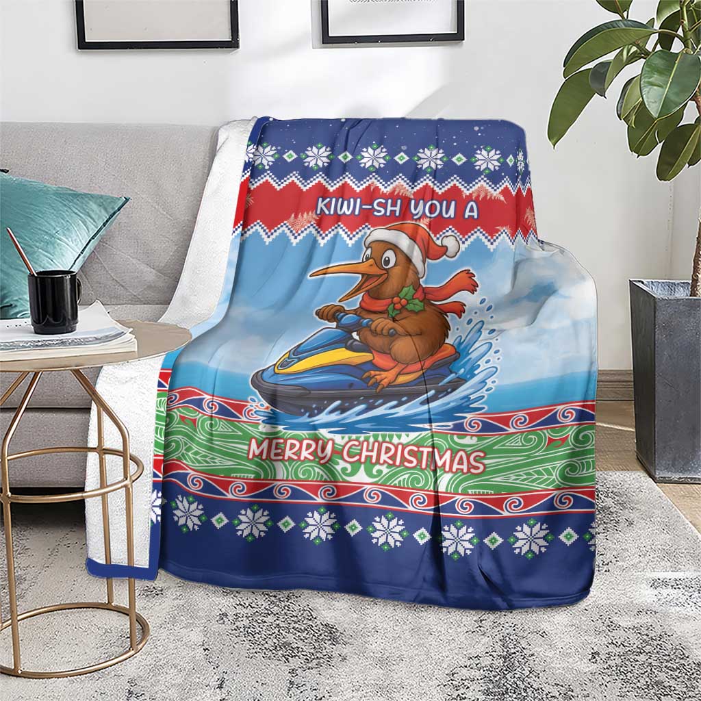 New Zealand Christmas Blanket Funny Jet Ride Kiwi Xmas - Aussie Hoodie