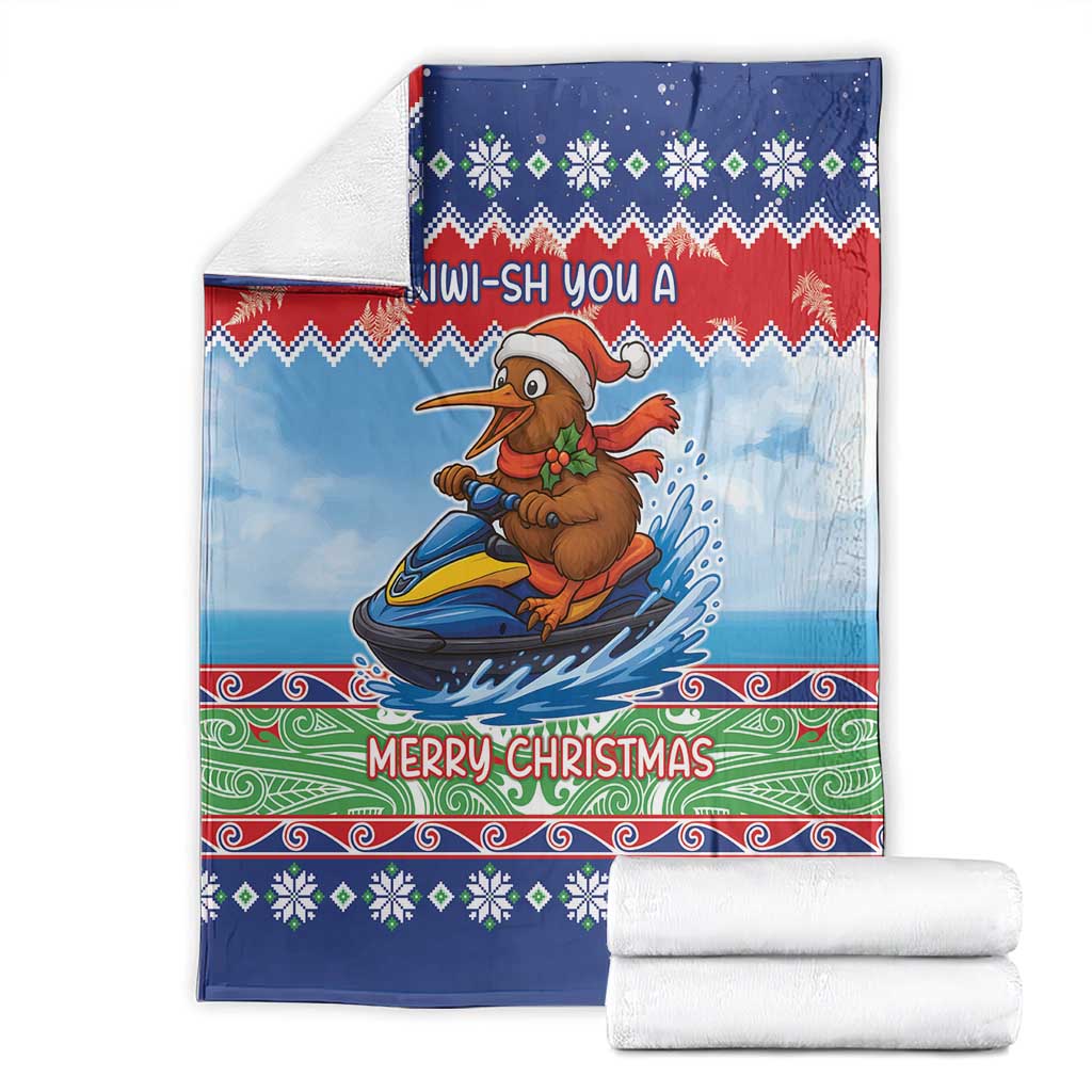 New Zealand Christmas Blanket Funny Jet Ride Kiwi Xmas - Aussie Hoodie