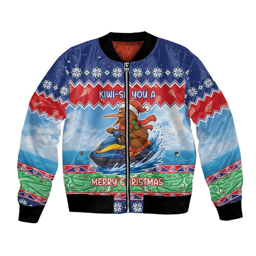 New Zealand Christmas Bomber Jacket Funny Jet Ride Kiwi Xmas - Aussie Hoodie