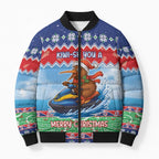 New Zealand Christmas Bomber Puffer Jacket Funny Jet Ride Kiwi Xmas - Aussie Hoodie