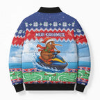 New Zealand Christmas Bomber Puffer Jacket Funny Jet Ride Kiwi Xmas - Aussie Hoodie