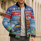 New Zealand Christmas Bomber Puffer Jacket Funny Jet Ride Kiwi Xmas - Aussie Hoodie
