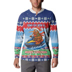 New Zealand Christmas Button Sweatshirt Funny Jet Ride Kiwi Xmas - Aussie Hoodie