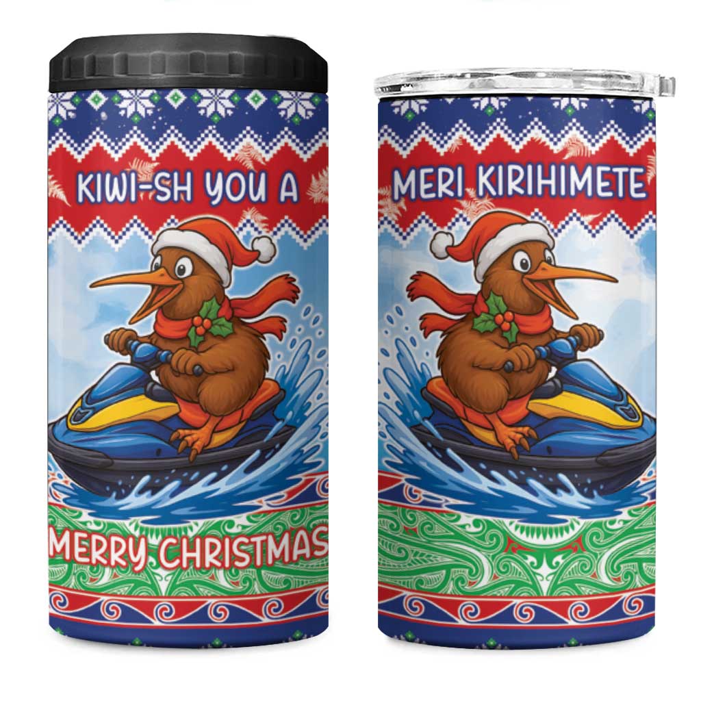 New Zealand Christmas 4 in 1 Can Cooler Tumbler Funny Jet Ride Kiwi Xmas - Aussie Hoodie