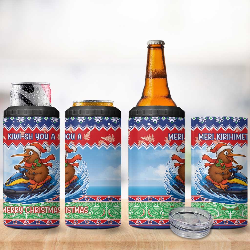New Zealand Christmas 4 in 1 Can Cooler Tumbler Funny Jet Ride Kiwi Xmas - Aussie Hoodie