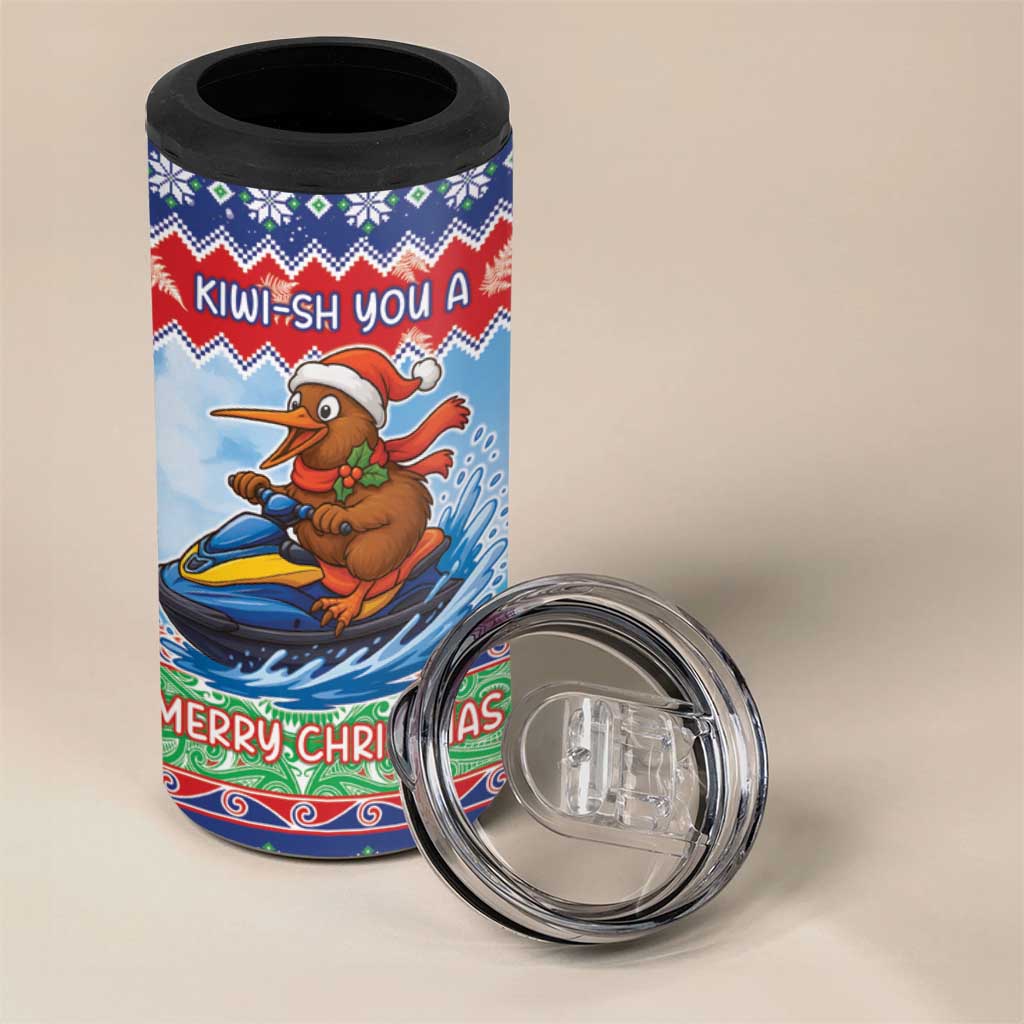 New Zealand Christmas 4 in 1 Can Cooler Tumbler Funny Jet Ride Kiwi Xmas - Aussie Hoodie