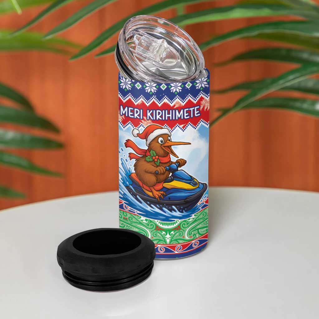 New Zealand Christmas 4 in 1 Can Cooler Tumbler Funny Jet Ride Kiwi Xmas - Aussie Hoodie