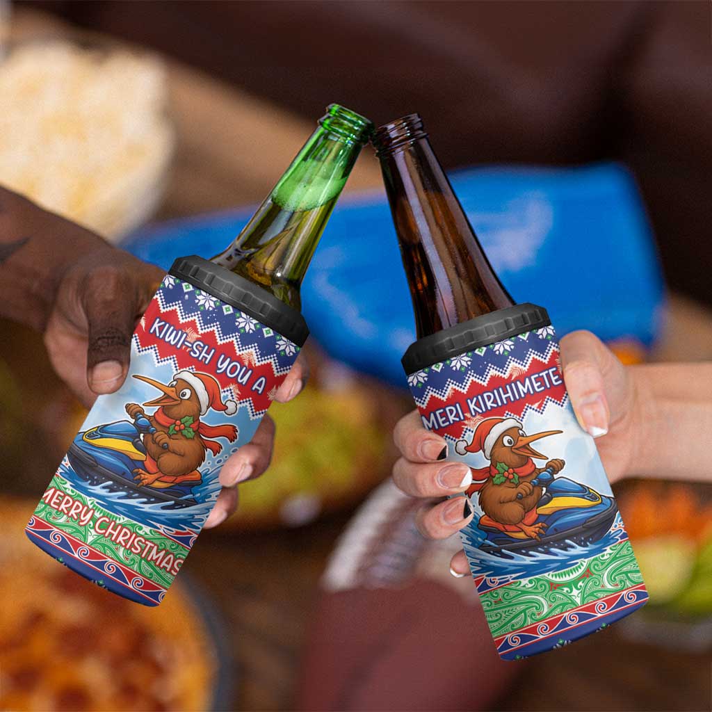 New Zealand Christmas 4 in 1 Can Cooler Tumbler Funny Jet Ride Kiwi Xmas - Aussie Hoodie