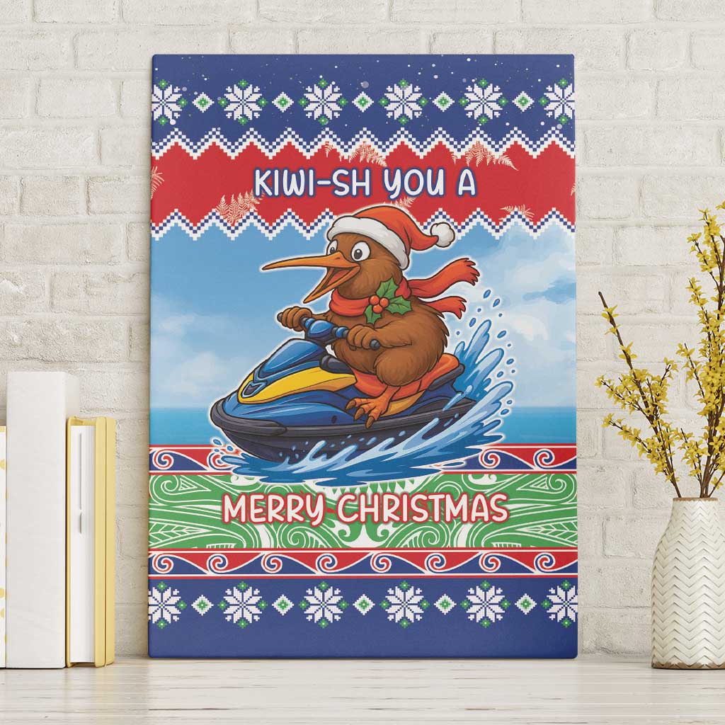 New Zealand Christmas Canvas Wall Art Funny Jet Ride Kiwi Xmas - Aussie Hoodie