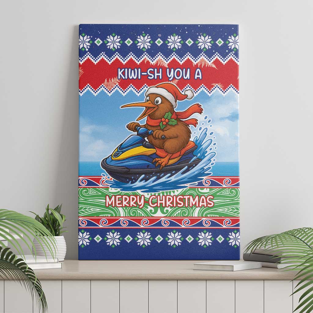 New Zealand Christmas Canvas Wall Art Funny Jet Ride Kiwi Xmas - Aussie Hoodie