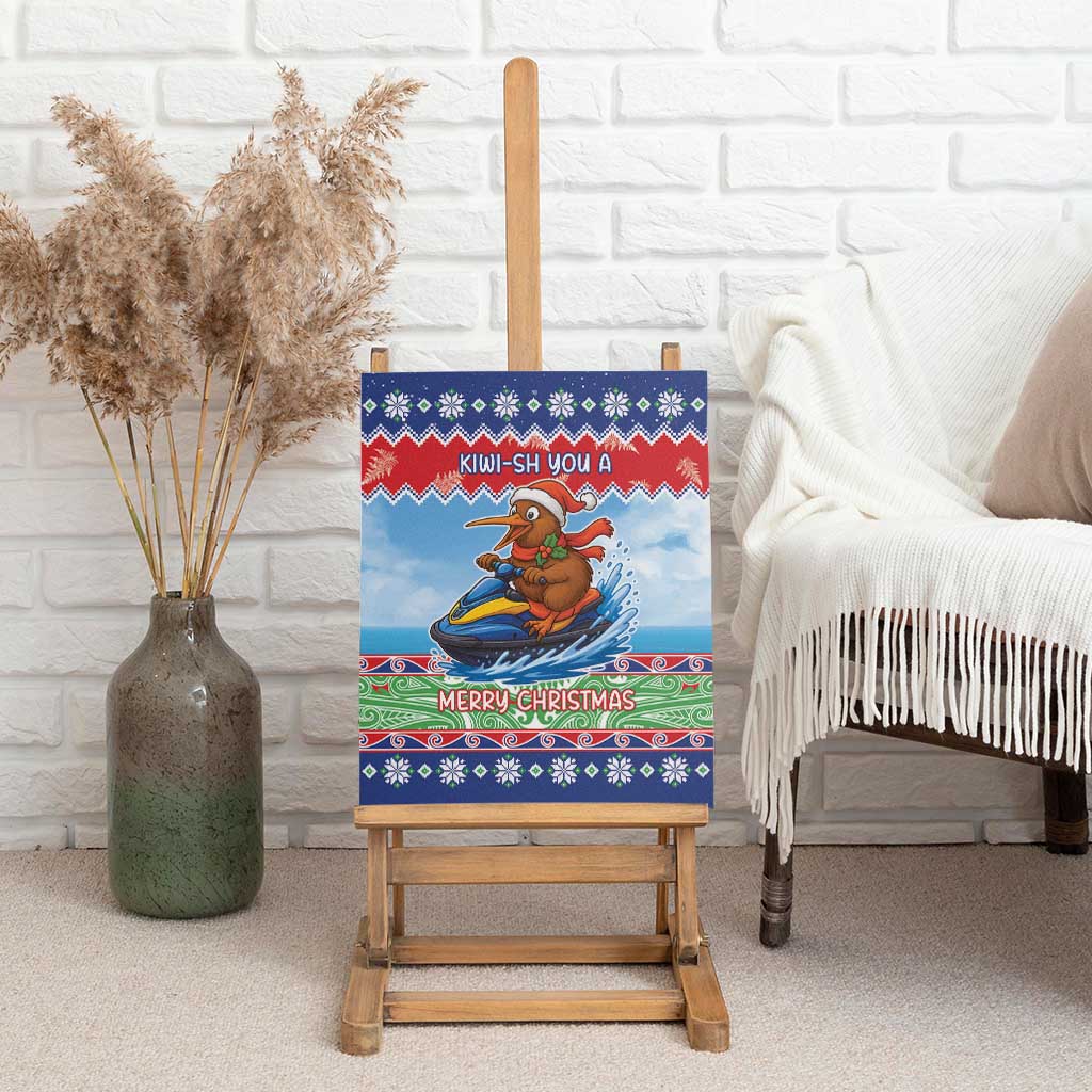 New Zealand Christmas Canvas Wall Art Funny Jet Ride Kiwi Xmas - Aussie Hoodie