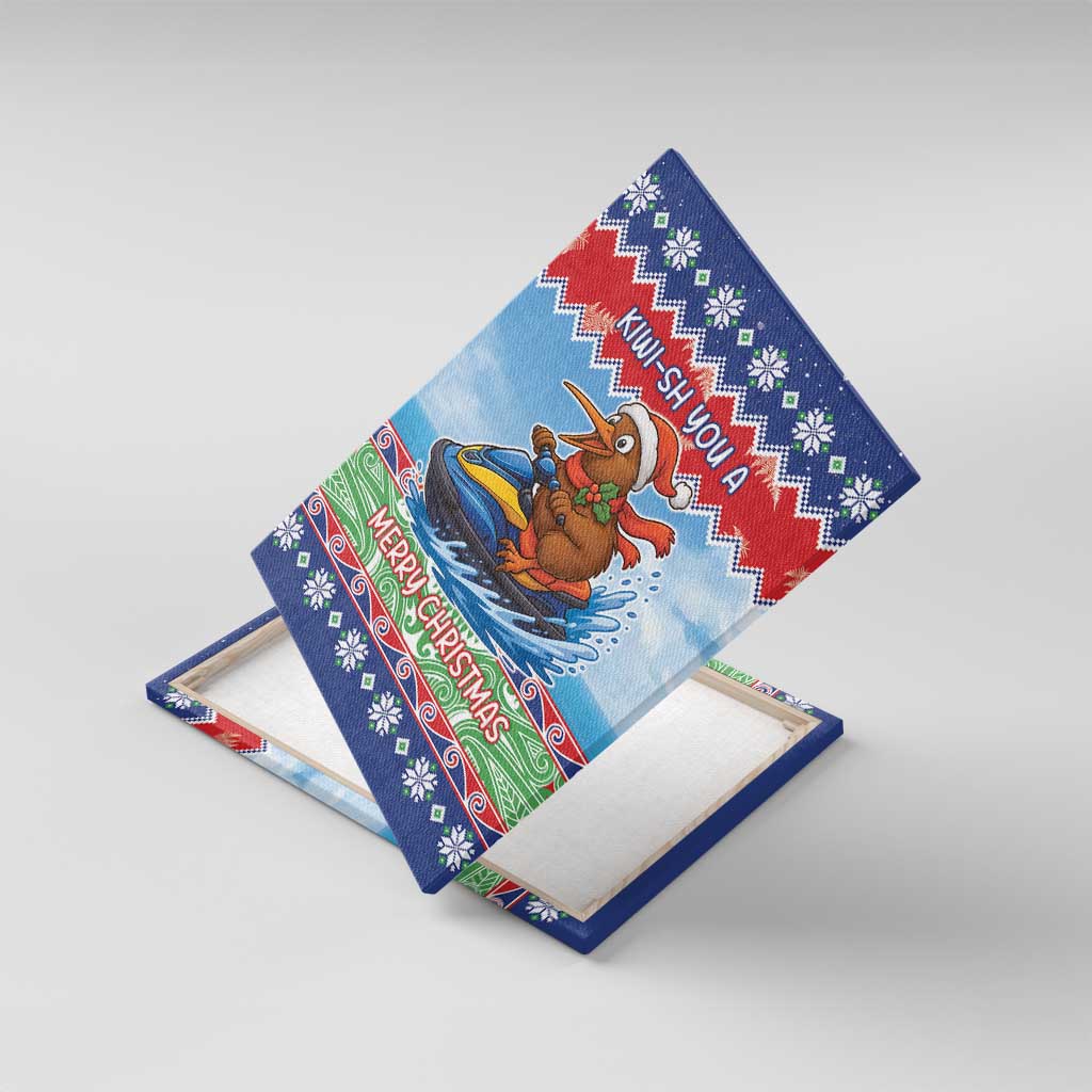 New Zealand Christmas Canvas Wall Art Funny Jet Ride Kiwi Xmas - Aussie Hoodie