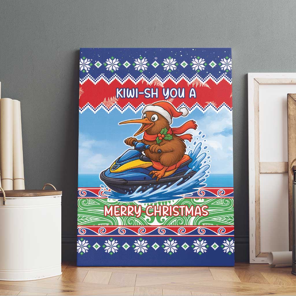 New Zealand Christmas Canvas Wall Art Funny Jet Ride Kiwi Xmas - Aussie Hoodie