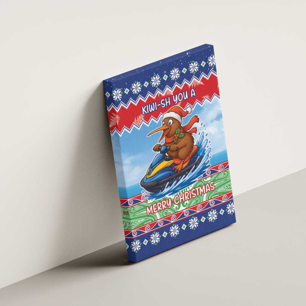 New Zealand Christmas Canvas Wall Art Funny Jet Ride Kiwi Xmas - Aussie Hoodie