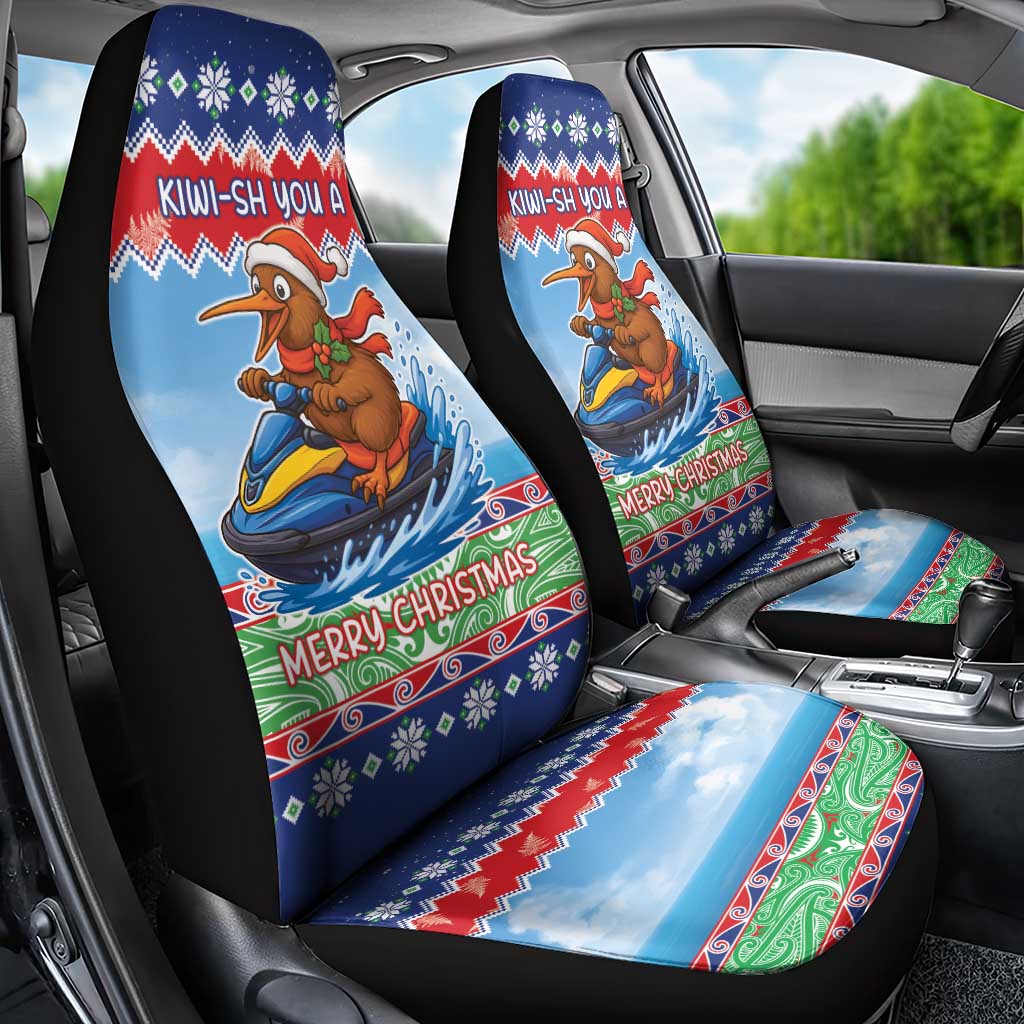 New Zealand Christmas Car Seat Cover Funny Jet Ride Kiwi Xmas - Aussie Hoodie
