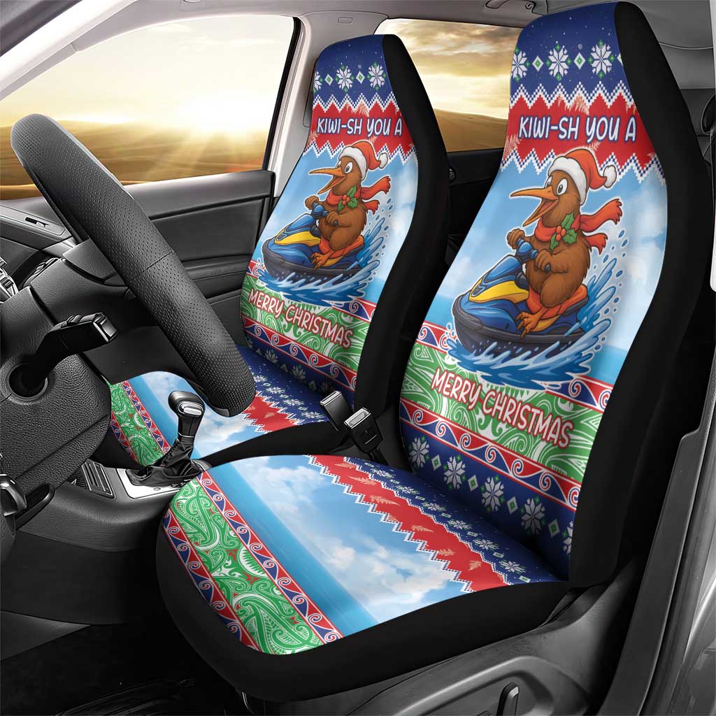 New Zealand Christmas Car Seat Cover Funny Jet Ride Kiwi Xmas - Aussie Hoodie