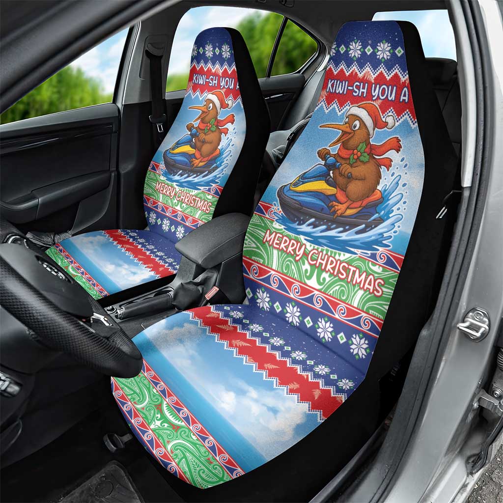 New Zealand Christmas Car Seat Cover Funny Jet Ride Kiwi Xmas - Aussie Hoodie